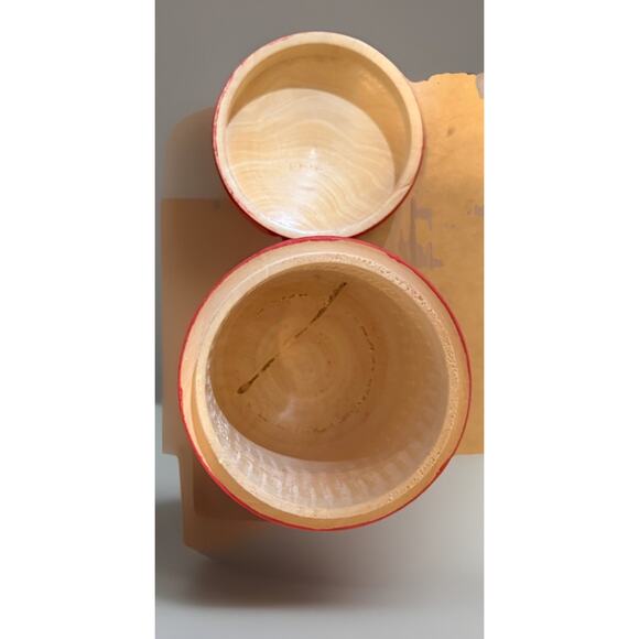 Kashmir India Hand-Painted Floral Lacquer Wooden Lidded Canister Jar - Picture 3 of 4